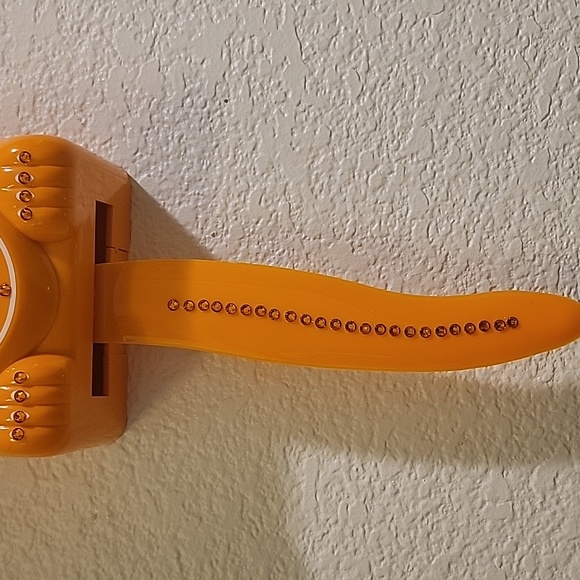 RARE Jeweled Festival Orange Kit Kat Cat Klock Clock - Picture 5 of 6